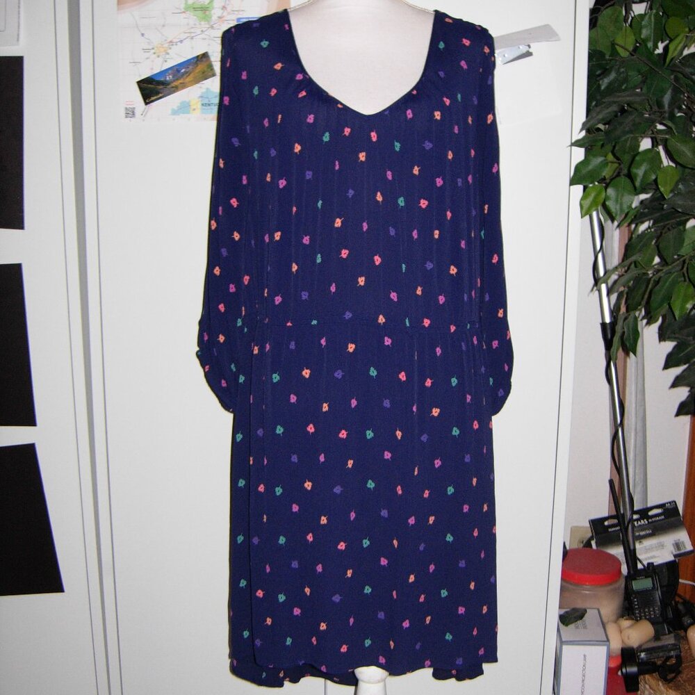 American Eagle Feather Print Split Sleeves Dress XXL